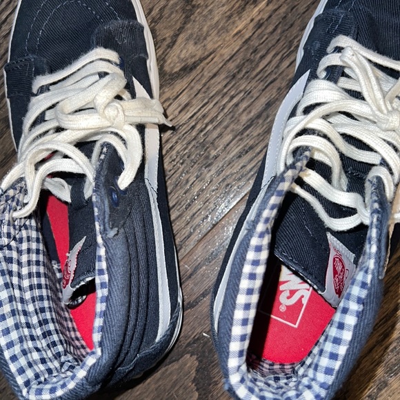Preloved Vans Sk8-Hi Reissue Canvas 8M/9.5W - Navy & Gingham - Picture 4 of 11